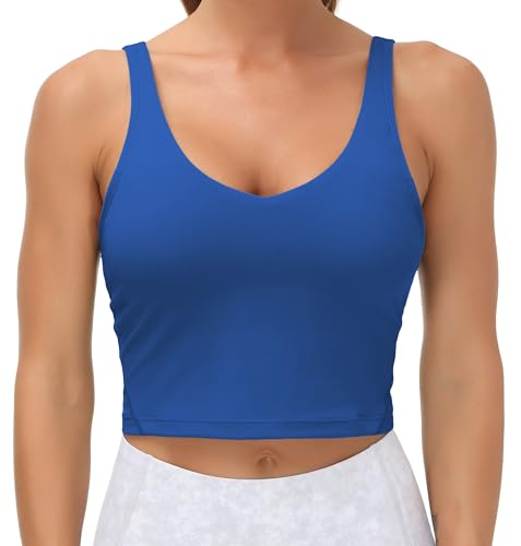 Image of THE GYM PEOPLE Womens' Sports Bra Longline Wirefree Padded with Medium Support