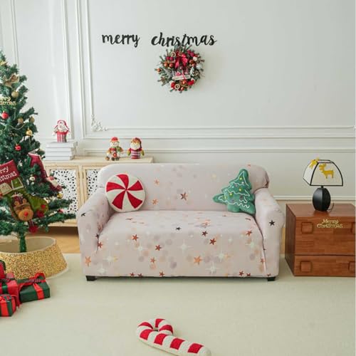 Funda Sofa 3 Plazas Estrella Dorada Funda De Sofá Elástica En Spandex,Antideslizante,Protector Sofa Gatos Arañazo Y Perros Mascotas,Funda Sofá Estampadas