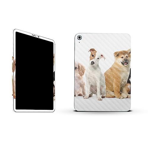 Image of MightySkins Carbon Fiber Skin Compatible with Apple iPad 10.9 inch 10th Gen (2022) Full Wrap Kit - Puppy Posse | Protective, Durable Textured Carbon Fiber Finish | Easy to Apply | Made in The USA