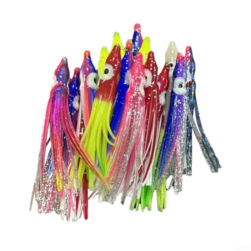 Lot de 20 leurres de pêche souples en forme de calamar...