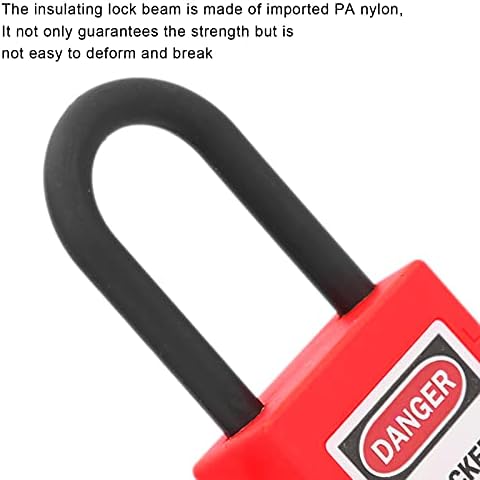 Lockout Lock, 38mm Lock Out Tag Out Padlocks Setfor Lock Out Tag Out Stations, Safety Padlocks Set with 2 Keys Per Lock, 5 Sets(red)