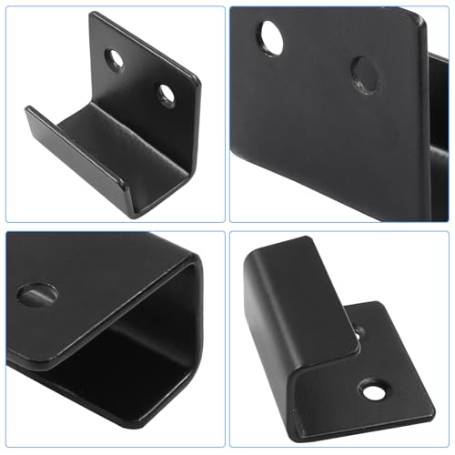 Image of Black Tile Wall Mount Bracket, 8 Pcs, Inner Width 20mm | Stainless Steel, Heavy Duty, For Mirrors & Pictures, Ceramic Tile Display