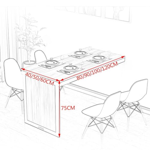 Bureau mural pliable 80x40 cm en érable blanc pour optimiser son espace - 3