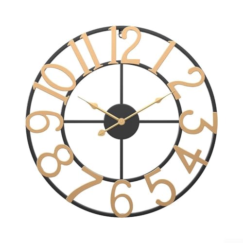 Niceminiwall Orologio da parete vintage in metallo per esterni, per patio, portico o giardino, 34 cm o 40 cm, design resistente alle intemperie con quadrante facile da leggere e movimento silenzioso
