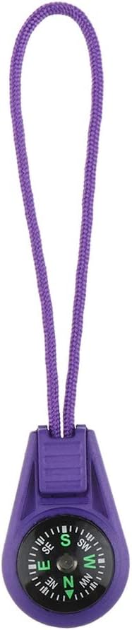 Mini Compass Zipper Tail Rope Colorful Plastic Outdoor Camping Hiking Survival Portable Backpack Pendant Tool