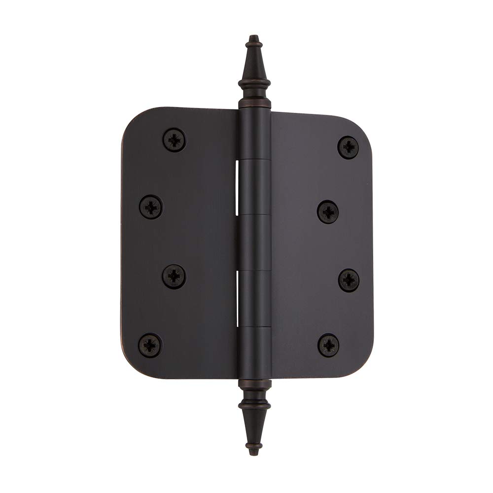 Nostalgic Warehouse 746089 4" Steeple Tip Residential 5/8" Radius Corners Door Hinge, Timeless Bronze