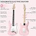 Soulmate 39 Inch Full Size Electric Guitar Starter Kit for Beginners Solid Body, HSS Pickups with 15W Amp, Gig Bag, Capo, Strap, Strings, Cable, Picks (Right-Handed,Pink)