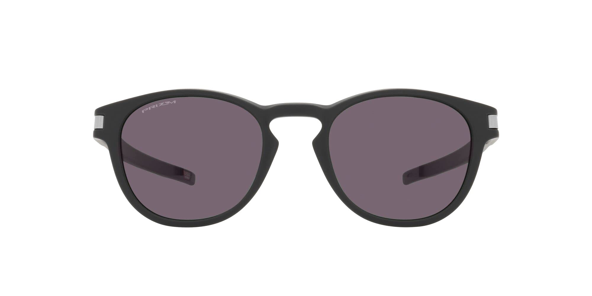 Oakley Men's OO9265 Latch Oval Sunglasses, Matte Carbon/Prizm Grey, 53 mm