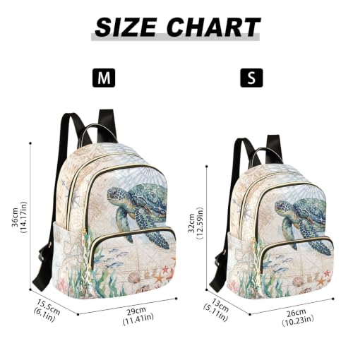 Image of Sea Turtle Quilted Backpack Purse for Women Fashion Small Backpack M | Shoulder Bag Travel Casual Daypack