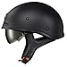 ScorpionEXO Covert X Open Face Half Shell 3/4 Motorcycle Helmet Comm Ready Speaker Pockets DOT Solid (Matte Black - Large)