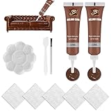 JCOTCL 2 Stück Leder Reparatur Set, Lederreparatur Creme, 40ml Flüssigleder Braun, 2025 Verbessertes Fortschrittliches Lederreparaturgel, Für Auto Lederlenkrad Sofa Gürtel Kunstleder Kratzer Risse