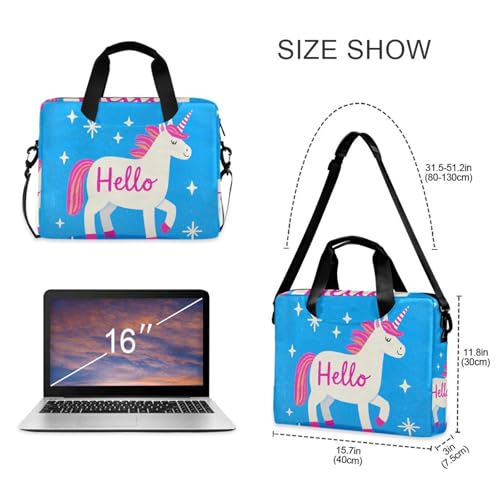 Estuche con cremallera para laptop 15.6 pulg blanco unicornio miniatura 5