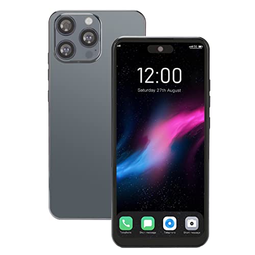 Teléfono Inteligente Desbloqueado, Teléfono Móvil I14 Pro MAX 4G, Pantalla HD de 6,6 Pulgadas, 12 GB de RAM, 256 GB de ROM, Teléfono Móvil, Batería de 7000 Mah, CPU de Diez Núcleos (Negro) Cover