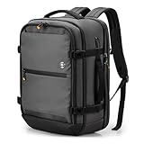 Swissdigital Design Travel Backpack 43L with USB Charging Port Laptop Backpack,TSA Friendly Flight Approved Carry-on Luggage Hand,Business Rucksack Fits 17 Inch Laptop Grey | SD1748-02