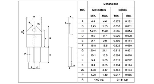 Triac BTA41-800B 40A pour régulation de puissance électronique - 7