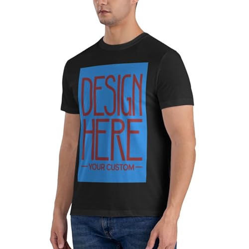 Custom Men's Short Sleeved T-Shirt, Personalized Logo Name Pattern, Summer Short Sleeved T-shirt5 Black