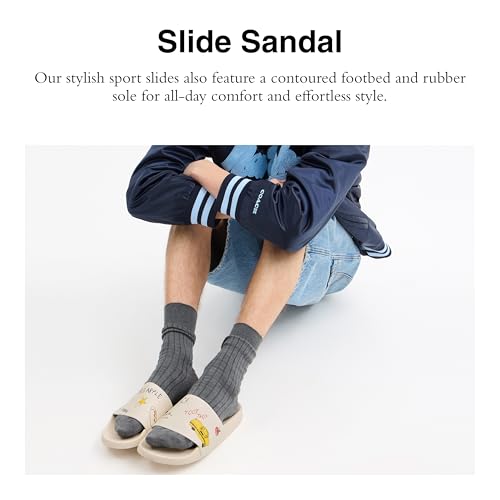 Coach Men's Slide Sandal with Sketch Print, Charcoal/Black 122