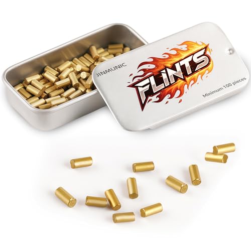 JINMUNIC 2.5mm Lighter Flint Refills (100pcs) - Universal Highgrade Flints Replacement Stones Compatible with Zippo and Dupont Lighters