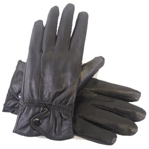 Ladies Thermal Lined Super Soft Fine Leather Warm Winter Gloves - Black - Small-Medium Cover