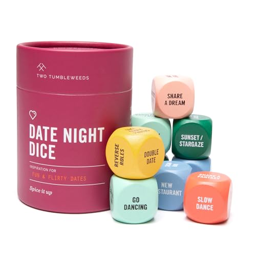 Date Night Dice by Two Tumbleweeds: Couples Date Idea Generator Fun Relationship Game for Partners Romantic Gift for Anniversaries & Relationship Connection