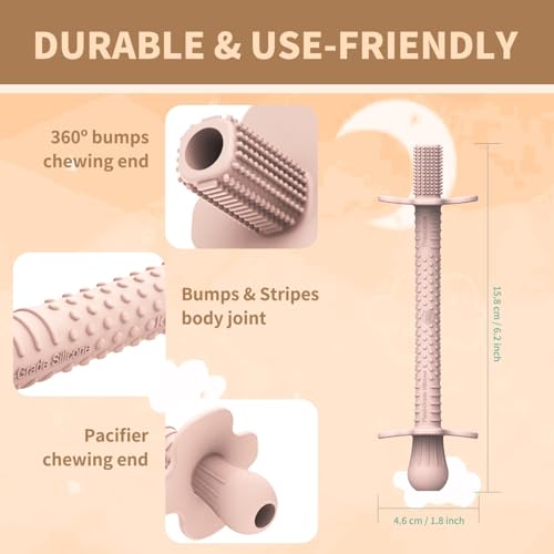 Image of 6 Pack Baby Teether Straws Silicone Teething Tube Stick Toy
