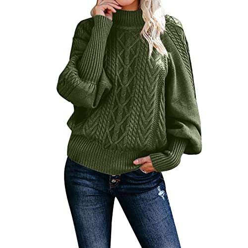 Jersey Mujer Invierno Punto Suéter Ligero Túnicas Suelto Moda suéter Cálido Suéter Punto 2024 Manga Larga suéter Jersey de Cachemira Suave Cuello Vuelto Tops Cálido Otoño