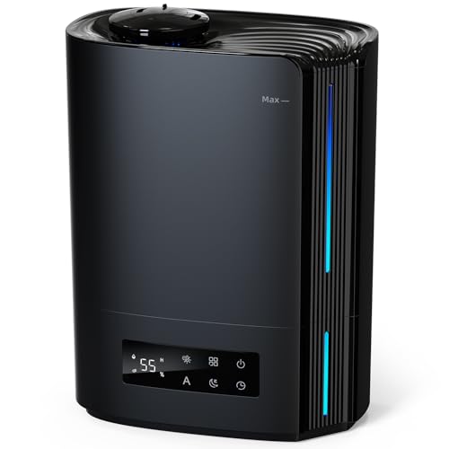 AROEVE 6L Luftbefeuchter Schlafzimmer, Aroma Diffusor, Ultraschall Top-Fill Luftbefeuchter für Baby Kinderzimmer, Pflanzen, 60h leise Raumbefeuchter, intelligente Luftfeuchtigkeitskontrolle, Schwarz AROEVE 6L Luftbefeuchter Schlafzimmer, Aroma Diffusor, Ultraschall Top-Fill Luftbefeuchter für Baby Kinderzimmer, Pflanzen, 60h leise Raumbefeuchter, intelligente Luftfeuchtigkeitskontrolle, Schwarz