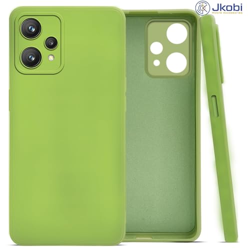 Image of Jkobi Back Cover Case for Realme 9 Pro Plus | Realme 9 4G (Matte Finish Silicone with Inside Fiber Cloth |Light Green)