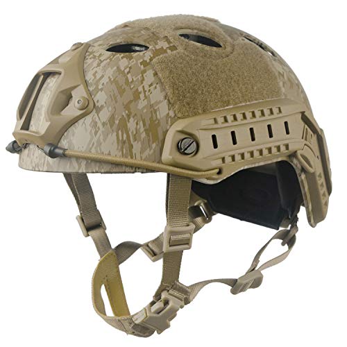 LOOGU Fast PJ Base Jump Military Helmet with 12-in-1 Headwear