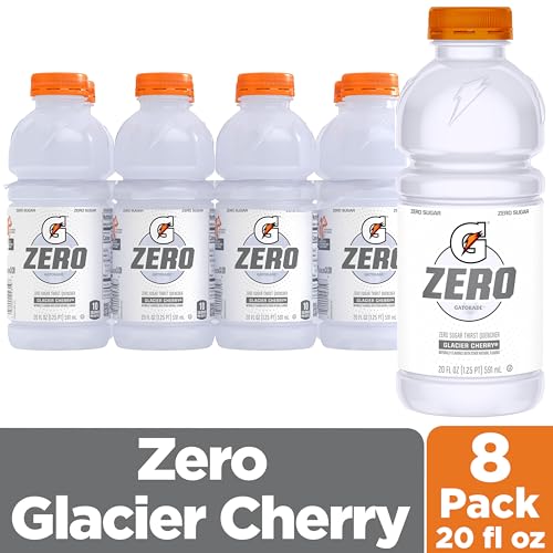 Image of Gatorade Zero Sugar Glacier Cherry Thirst Quencher Sports Drink, 20 Fl Oz Bottles, 8 Pack