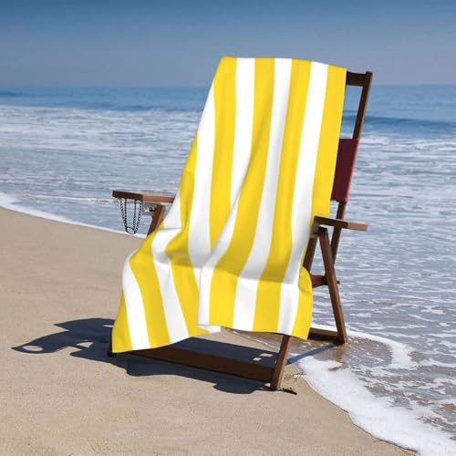 Serviette de bain microfibre jaune 81x132 cm drap douche absorbant