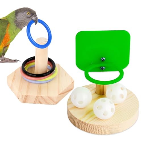 Wishes Mar 2 Parrot Toys Set - Parrot Training, Educational, Interactive Intelligence Toys for Budgies Cockatiel, Parakeet