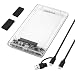 ELUTENG USB3 External Hard Drive Enclosure Clear 2.5 SATA to USB3 UASP Portable SSD Hard Drive Case Max 2T HDD Tool-Free Transparent Compatible Samsung WD Intel