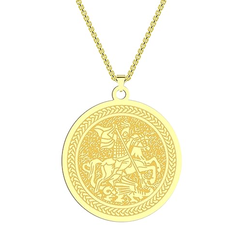 Chaîne de cou Saint George et pendentif dragon pour vos looks urbains