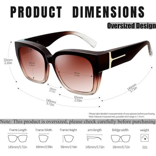 KANASTAL Over Glasses Sunglasses Polarized Fit Over Sun Glasses Oversized Design Fashion Wrap Around Shades 2 Pack4