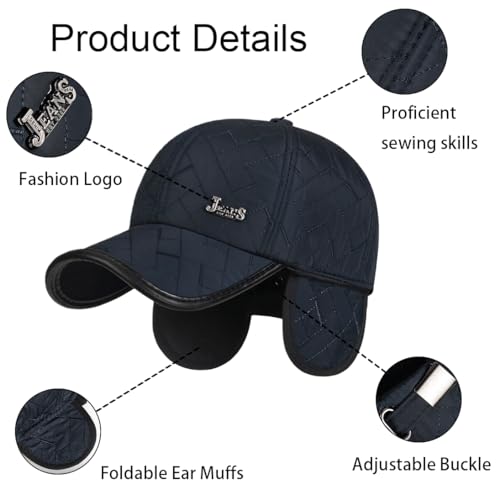Gorra de Béisbol Ajustable por Hombre Mujer in Invierno al Aire Libre Deport Sombrero Espeso Cálido Gorra de Béisbol Invierno Hombre con Orejeras Plegables - imagen 4