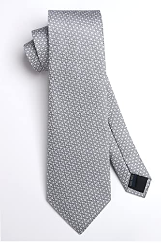 Image of HISDERN Mens Ties Solid Color Tie and Pocket Square Set Classic Woven Formal Neckties & Handkerchief Wedding Party