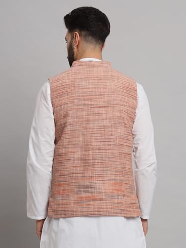 Image of LATEST CHIKAN Men's Traditional Cotton Solid Nehru Jacket /Waistcoat