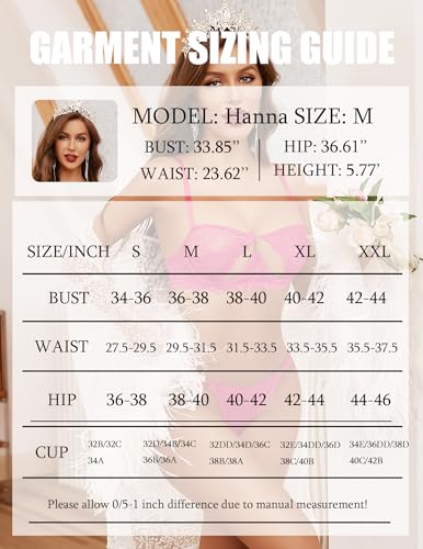 Image of Avidlove Lingerie for Women Sexy Lace Bra and Panty Set Underwire Push Up Lingerie Sets Demi Half Cup