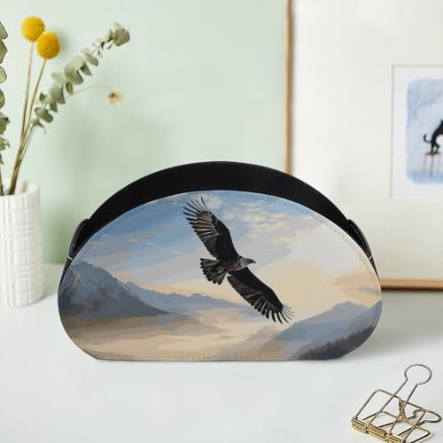 Organiseur de télécommande en cuir Eagle Mountains à 5 compartiments pour bureau - 8