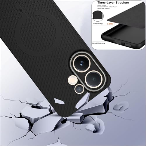 Image of SBMS Back Cover for Vivo V60e / V60 5G / T4 Pro 5G Soft Matte Silicone Cover with Slim Fit | Mag-Safe Logo (Not Mag-Safe Compatible) | Shockproof | Camera Protection Bumper Case for V60 5G (Black)