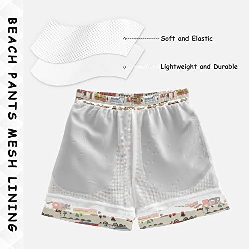 Cartoon Steam Trains Vintage Boys Swim Trunks Toddler Boy Swim Board Shorts Swimwear Kids Beach Swimsuit Bathing Suits4