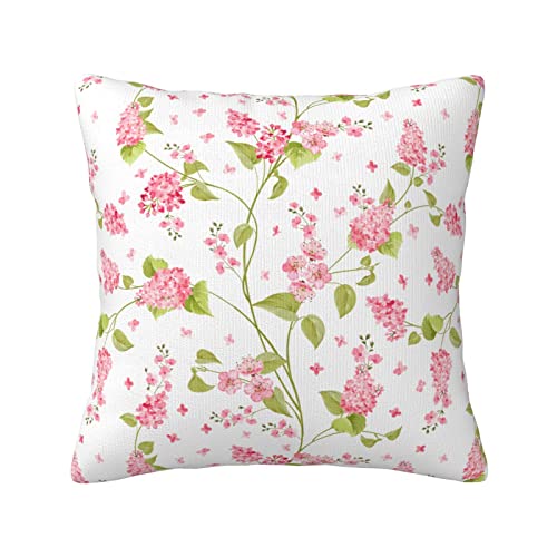 Flores Rosas De Acuarela: Patrón Sin Costuras con Flores De Hojas Verdes Silvestres Juego De 2 Throw Pillow Case Elegantes Fundas Cojines Microfibra Funda De Almohada para Sofá Salón 45X45Cm