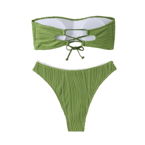 Bikini rose bustier résistant pour éviter les marques de bronzage - 5