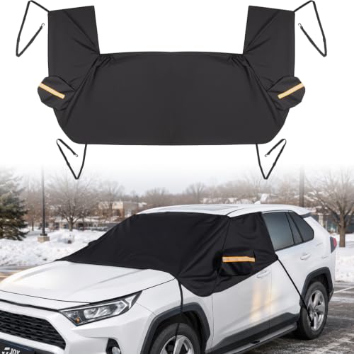 Image of JOYTUTUS Windshield Snow Cover for SUVs, 900D Heavy Duty Ice Snow Shield