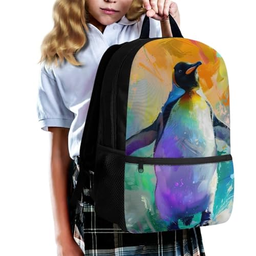 YEXIATODO Penguin Boys Backpack with Shoulder Strap School Bag for Kids Teen Girls School Backpack Aesthetic School Bags Built With Padded and Made From Easy-To-Clean Polyester3