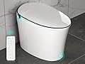 Smart Toilet, DeerValley Tankless Toilet with Bidet Built in Chair Height One Piece Smart Bidet Toilet 1.28GPF Auto Flush,Foot Kick,Blackout Flush,Remote Control Modern Toilets for Bathrooms