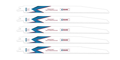 EZARC Lame de scie sabre pour Bois Clouté 5+8TPI 300mm R1236DV (5-Pack)