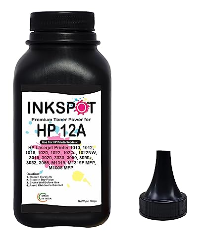 INKSPOT 12A Toner Powder for HP 12A Q2612A Toner Cartridge Compatible for HP Laserjet M1005 MFP,1020,1010/1012/1018/1022/1022n/1022NW/3015/3020/3030/3050/3050z/3052/3055 (Powder -1PC)