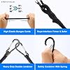 Carabiner Bungee Cords Heavy Duty Outdoor Black 60 inch 3 Pcs